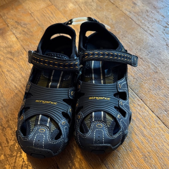 Stride Rite Black and Yellow Kids Sandals - Picture 1 of 8